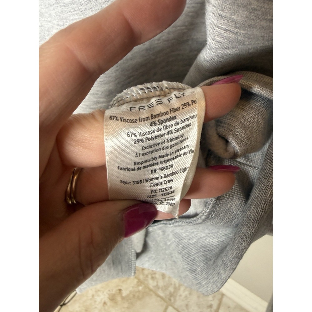 Free Fly Women Bamboo Crewneck Sweatshirt Gray Pullover Medium Outdoors NEW - Picture 8 of 12